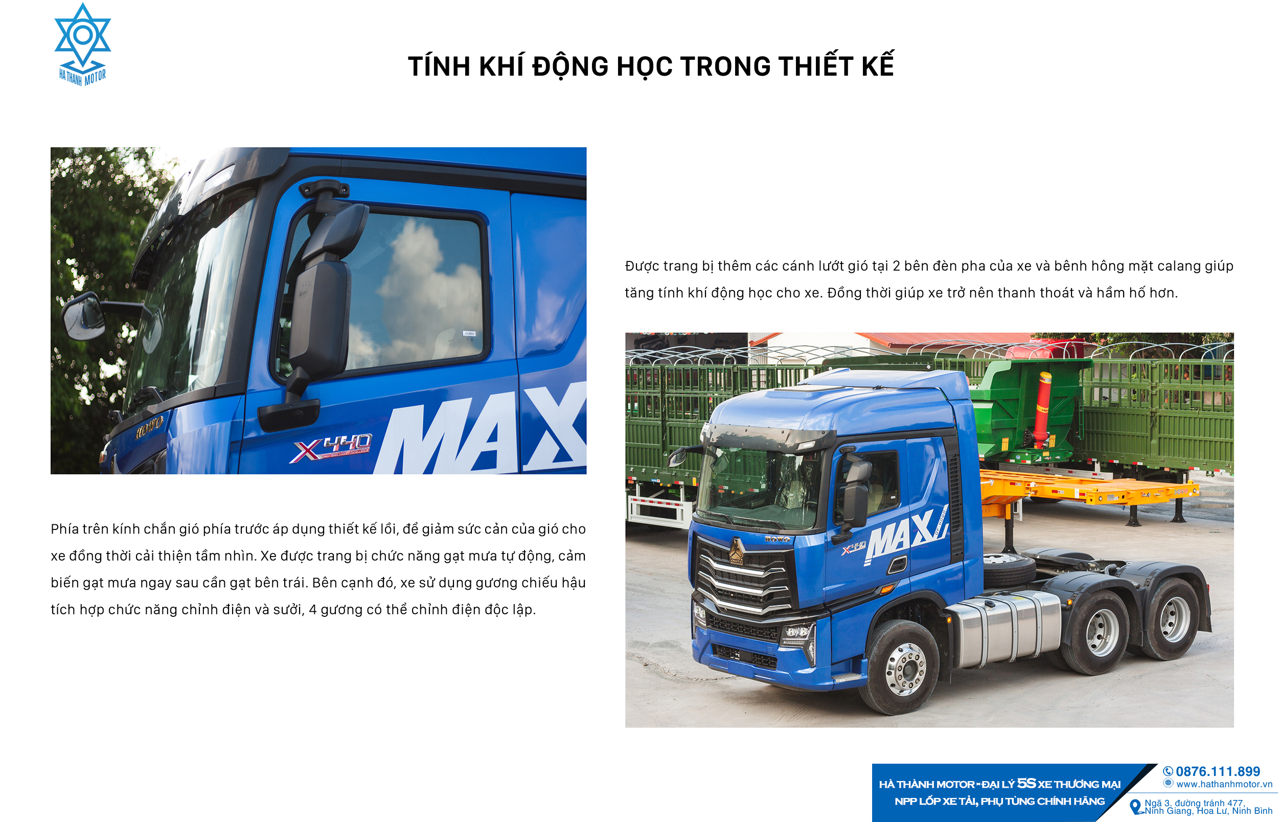 Ngoại thất Đầu Kéo Howo Max 440Hp Cầu Láp