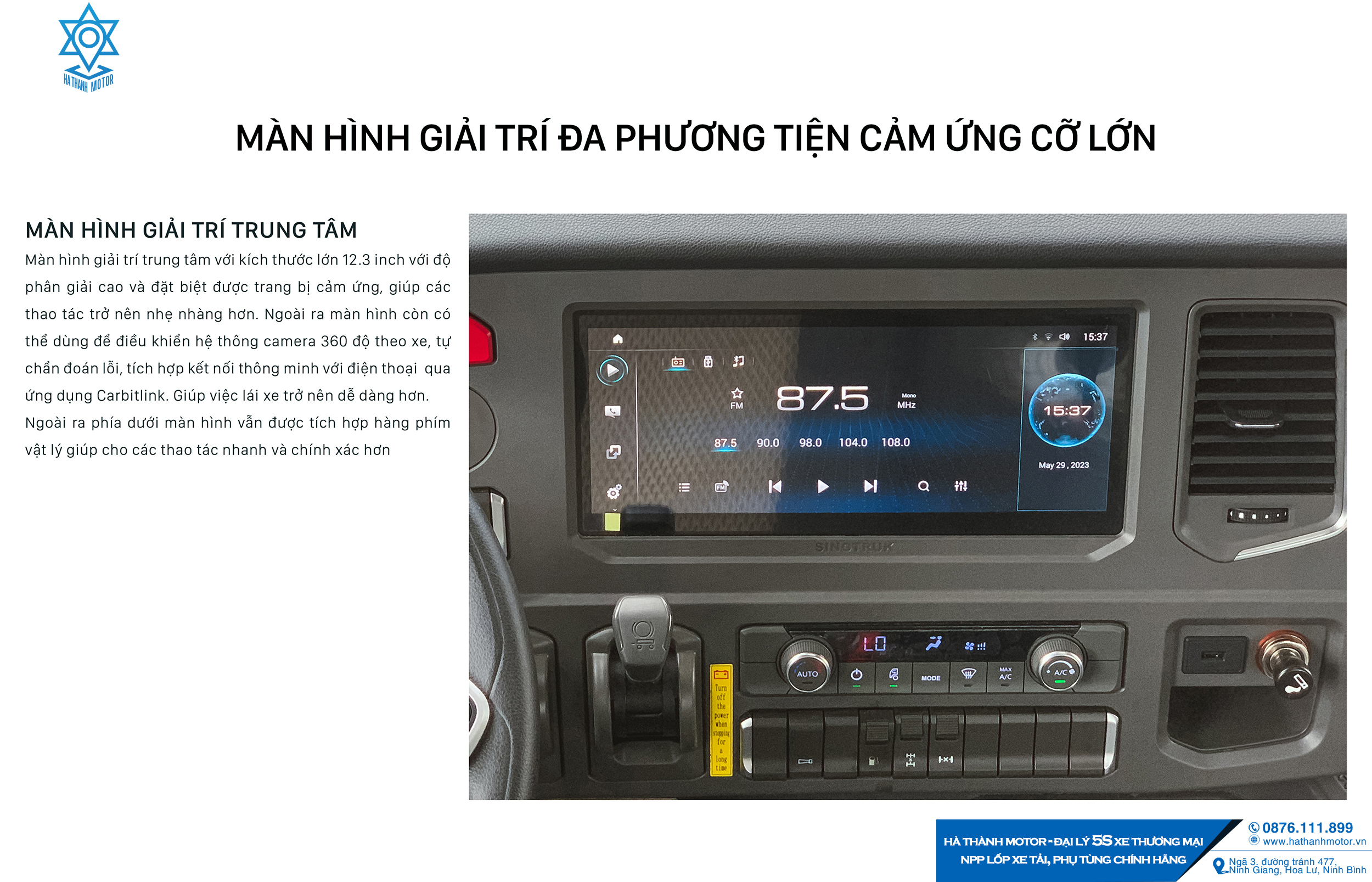 Màn hình Xe Đầu Kéo Howo Max 460Hp Cầu Láp