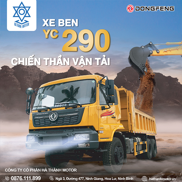 Xe Ben YC290 Thùng Vuông 3 Chân Cầu Dầu: CHIẾN THẦN VẬN TẢI CHO MỌI CÔNG TRÌNH